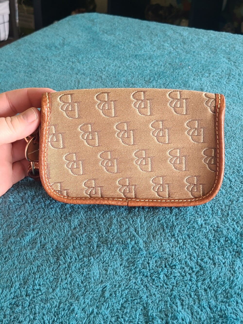 Dooney & Bourke Brown Signature Wristlet Pouch - Picture 4 of 10
